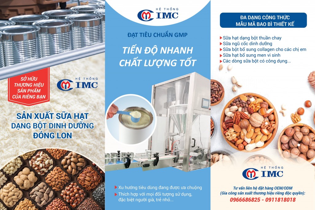 SẢN XUẤT SỮA HẠT ĐÓNG LON TẠI IMC