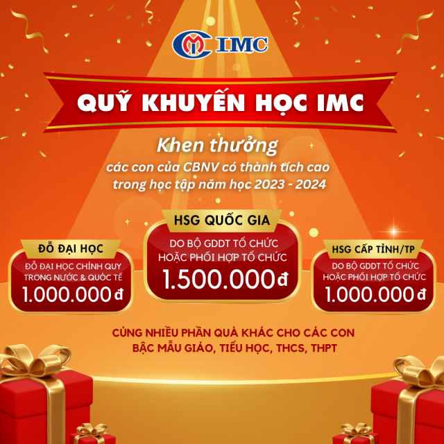 Quỹ Khuyến Học IMC – Tự Hào Chúc Mừng Các Con Tỏa Sáng Trong Năm Học Mới