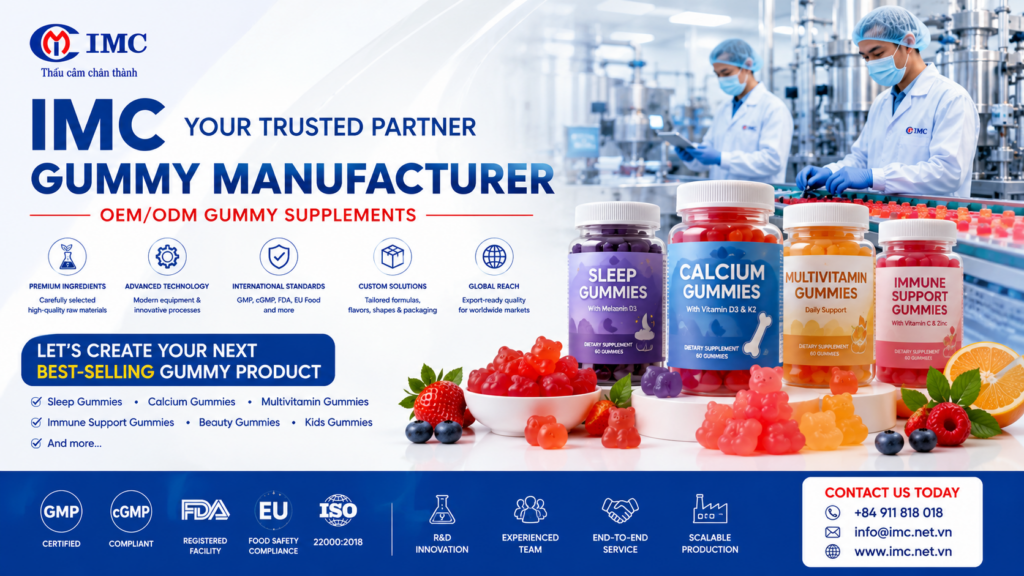 OEM & ODM Calcium Gummy Manufacturer in Vietnam | Private Label Gummy Supplements | IMC