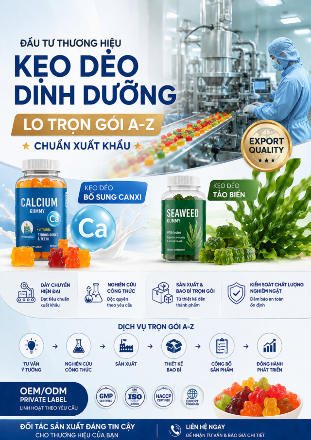 IMC đồng hành gia công kẹo dẻo dinh dưỡng chuẩn xuất khẩu