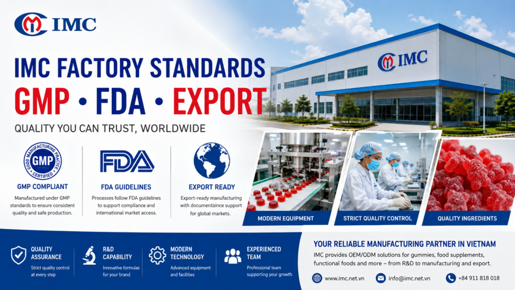 GMP Factory Vietnam | FDA & Export Manufacturing | IMC